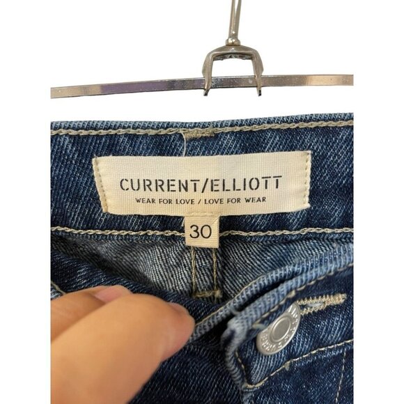Current Elliot Distressed Straight Leg Jeans Denim Women’s Size 30 - Picture 2 of 6